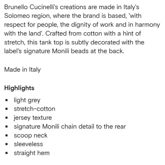 Brunello Cucinelli Monili Trim Cotton Tank NWOT - Picture 7 of 11